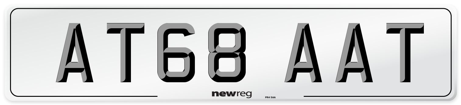 AT68 AAT Number Plate from New Reg